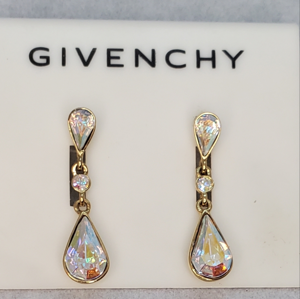 Givenchy  Teardrop  Multifaceted Crystallized W/ Swarovski Earrings